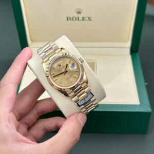 Rolex Day-Date 128238-0132 Champagne Diamond-set Dial Yellow Gold 158g Best Replica 1:1 QF 36mm