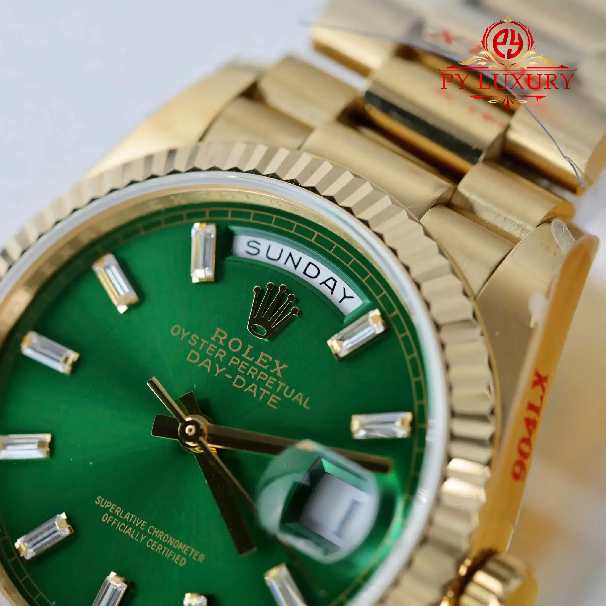 Rolex Day-Date 128238 Yellow Gold Bright Green Diamond-set Dial - 2