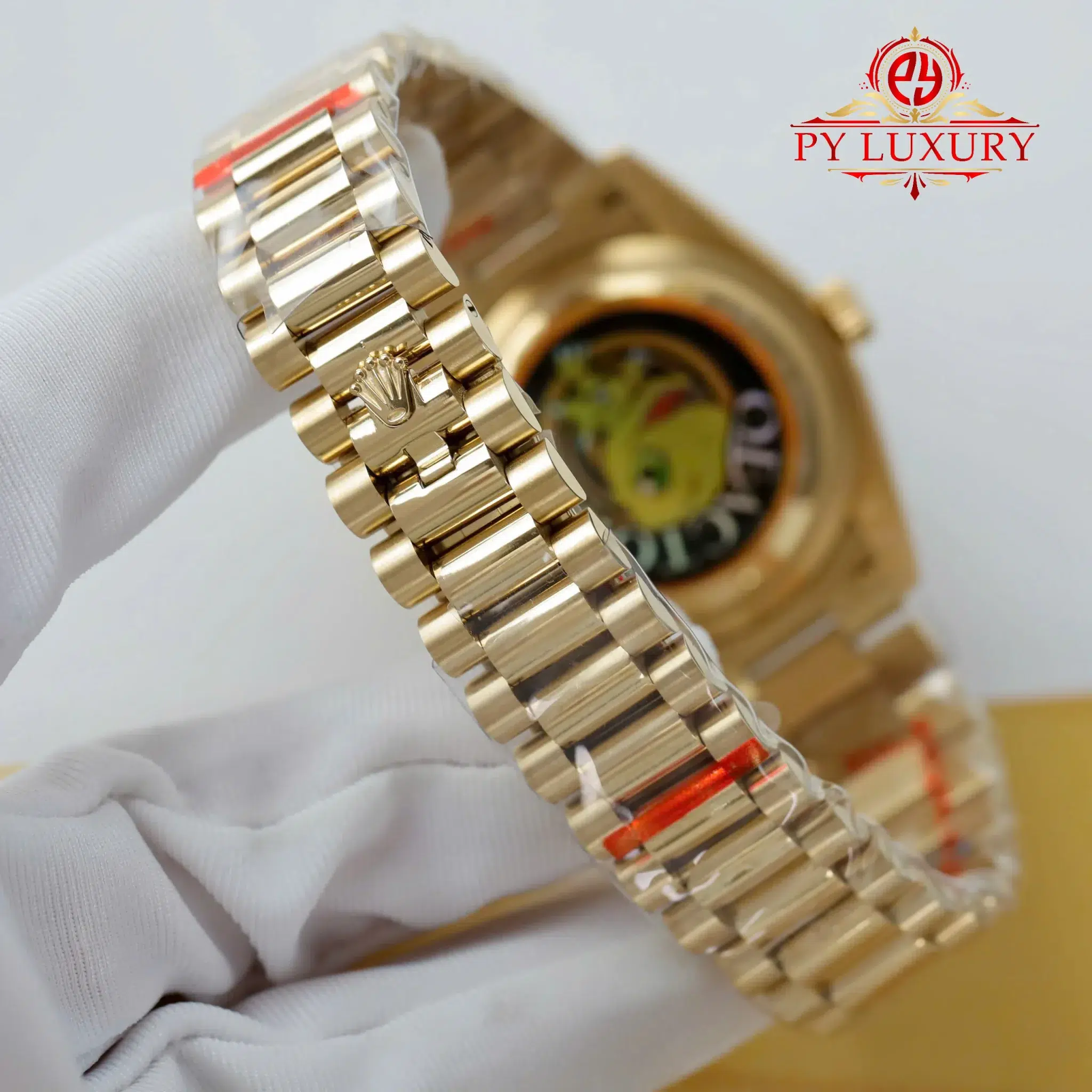 Rolex Day-Date 128238 Yellow Gold Bright Green Diamond-set Dial - 4