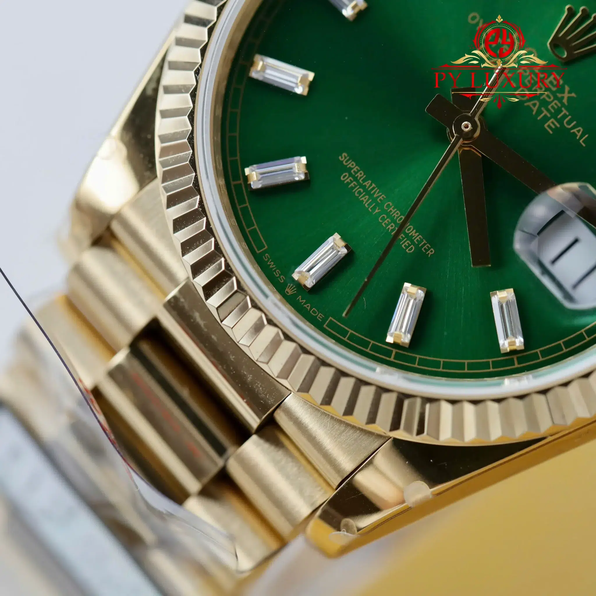 Rolex Day-Date 128238 Yellow Gold Bright Green Diamond-set Dial - 6