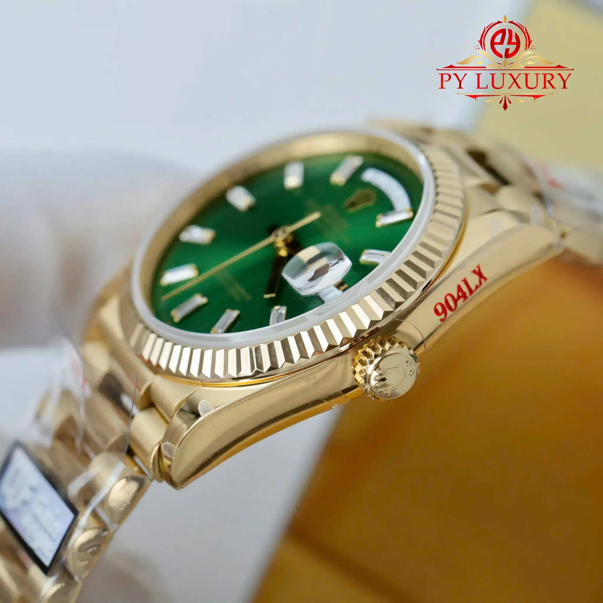 Rolex Day-Date 128238 Yellow Gold Bright Green Diamond-set Dial - 7