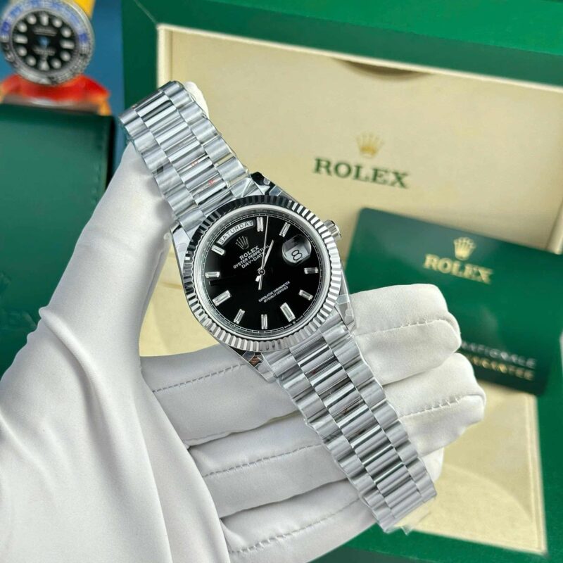 Rolex Day-Date 228239 Black Baguette Dial 187g Super Clone QF 40mm