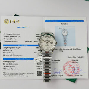 Rolex Day-Date 228239 Mother-of-Pearl Dial Custom Moissanite Hour Markers GMF V3 Best Replica 40mm