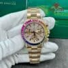 Rolex Daytona 116505 Rainbow Diamonds Pavé Dial Solid 18K Rose Gold Natural Gemstones 40mm