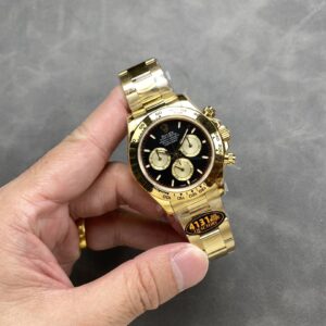 Rolex Daytona 126508-0002 Yellow Gold Black & Champagne-Color Dial 180g Top Quality Replica QF 40mm