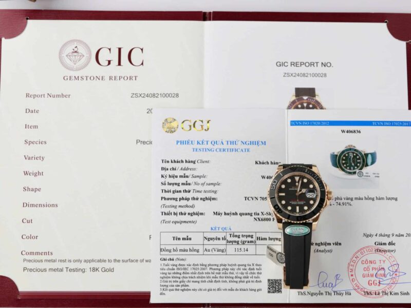 Đồng Hồ Rolex Yacht-Master 126655 Bọc Vàng Hồng 18K Dây Oysterflex Replica 1:1 Clean 40mm