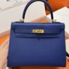 Túi Hermes Kelly 25 Da Epsom Khâu Tay Màu Xanh Dương VVIP Size 25cm