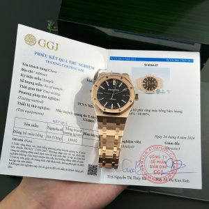 Audemars Piguet Royal Oak 15400OR Black Dial 18K Gold Wrapped Best Replica Watch 41mm