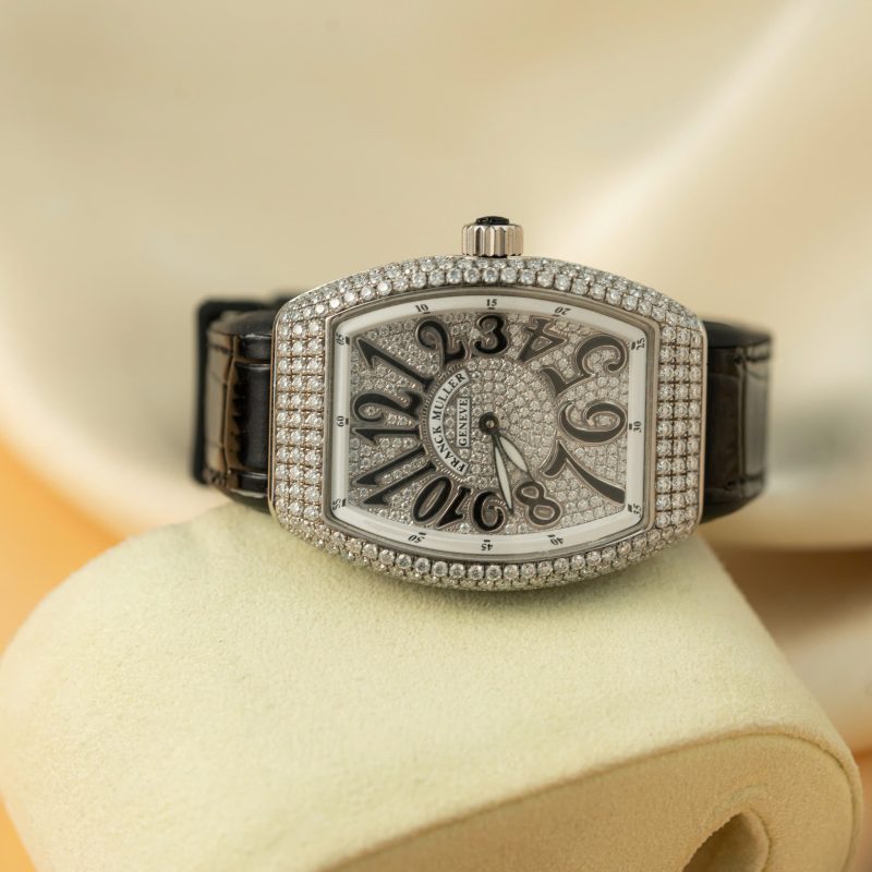 Franck Muller Vanguard V32 Black Full Moissanite Diamonds Best Replica