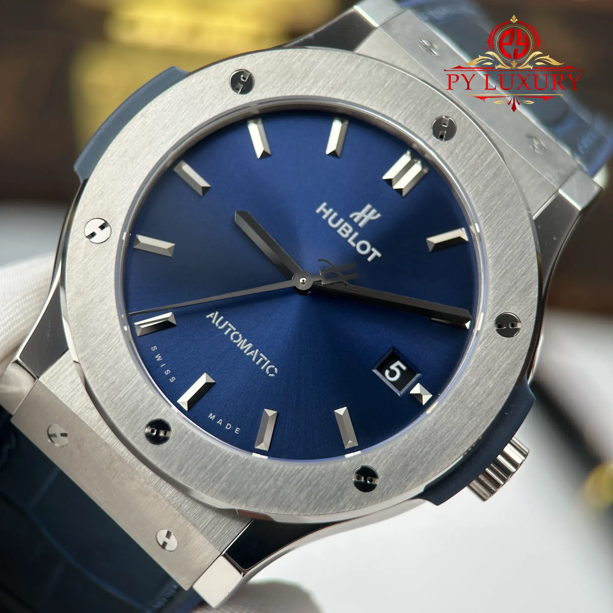 Hublot Classic Fusion Titanium Navy Blue Dial 1 1 Best Replica 45mm JJZ - 5