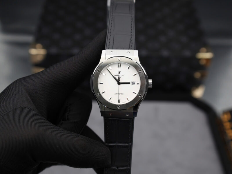 Hublot Classic Fusion Titanium White Dial Leather Strap 1:1 Copy 42mm