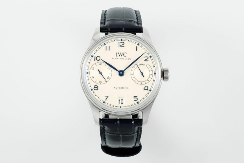 IWC Portugieser IW501702 Silver Dial Blue Arabic Numerals Leather Strap Best Copy