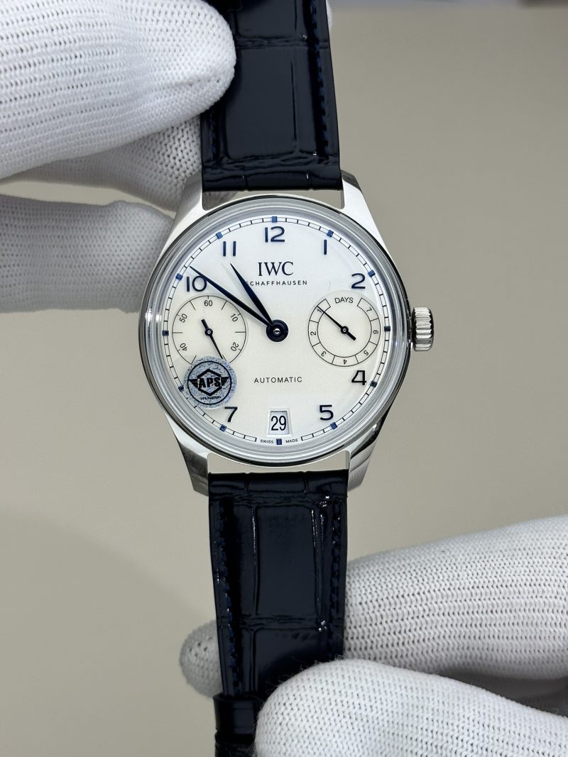 IWC Portugieser IW501702 Silver Dial Blue Arabic Numerals Leather Strap