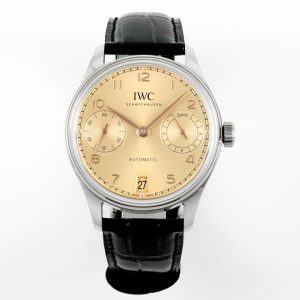 IWC Portugieser IW501705 Beige Dial Leather Strap Best Clone APSF 42mm