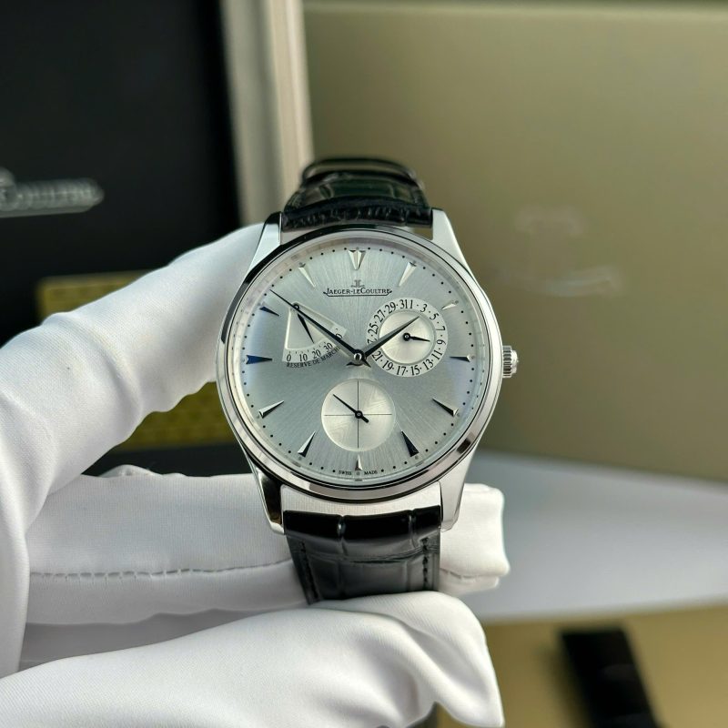 Jaeger-LeCoultre Master Ultra Thin Reserve De Marche Q1378420 Silver Dial Leather Strap Best Replica 39mm