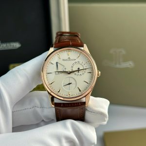 Jaeger-LeCoultre Master Ultra Thin Reserve De Marche Rose Gold Champagne Dial Leather Strap Best Replica ZF 39mm