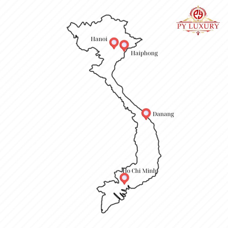 Map of the best cities to buy replica watches in Vietnam