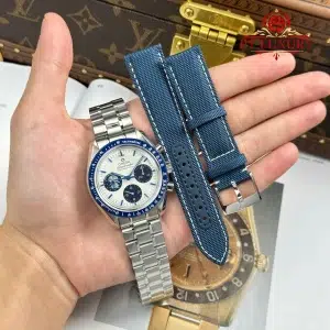 Omega Speedmaster Silver Snoopy 50th Anniversary Chronograph Steel Bracelet
