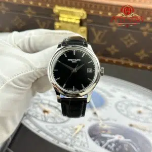 Patek Philippe Calatrava 5227G-010 Black Dial Leather Strap Best Replica 3KF 39mm