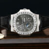 Patek Philippe Nautilus 5712G Grey Dial Baguette Stone Bezel Full Functions PPF Best Replica 40mm