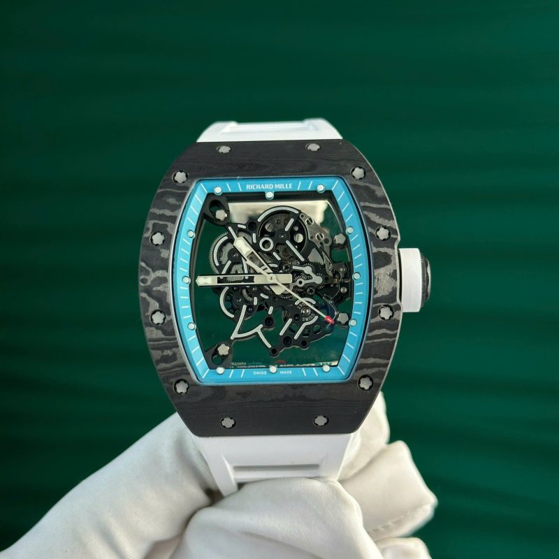 Richard Mille RM055 Yas Marina Circuit Carbon TPT White Rubber Strap 1:1 Super Clone