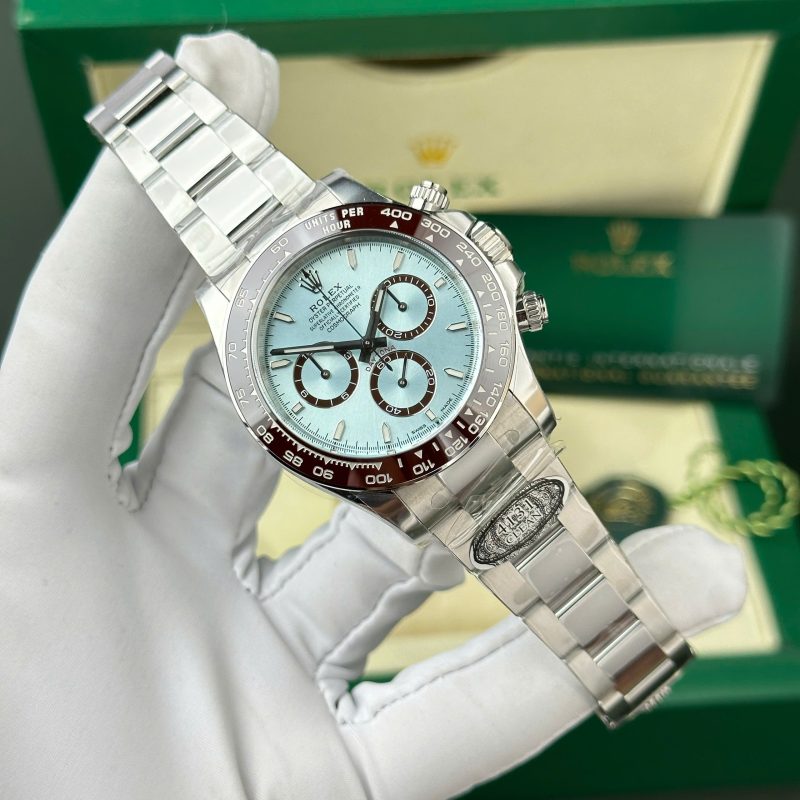 Rolex Daytona 126506-0001 Platinum Iced-blue Dial Brown Cerachrom Bezel Replica Clean Factory 40mm