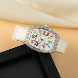 Franck Muller Vanguard V32 QZ.BLC Color Dream White Dial Custom Moissanite Best Replica