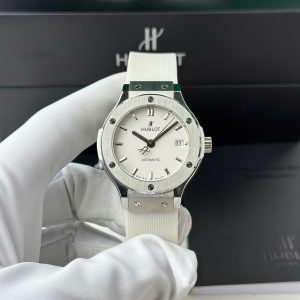 Hublot Classic Fusion Titanium White Dial White Rubber Strap Replica