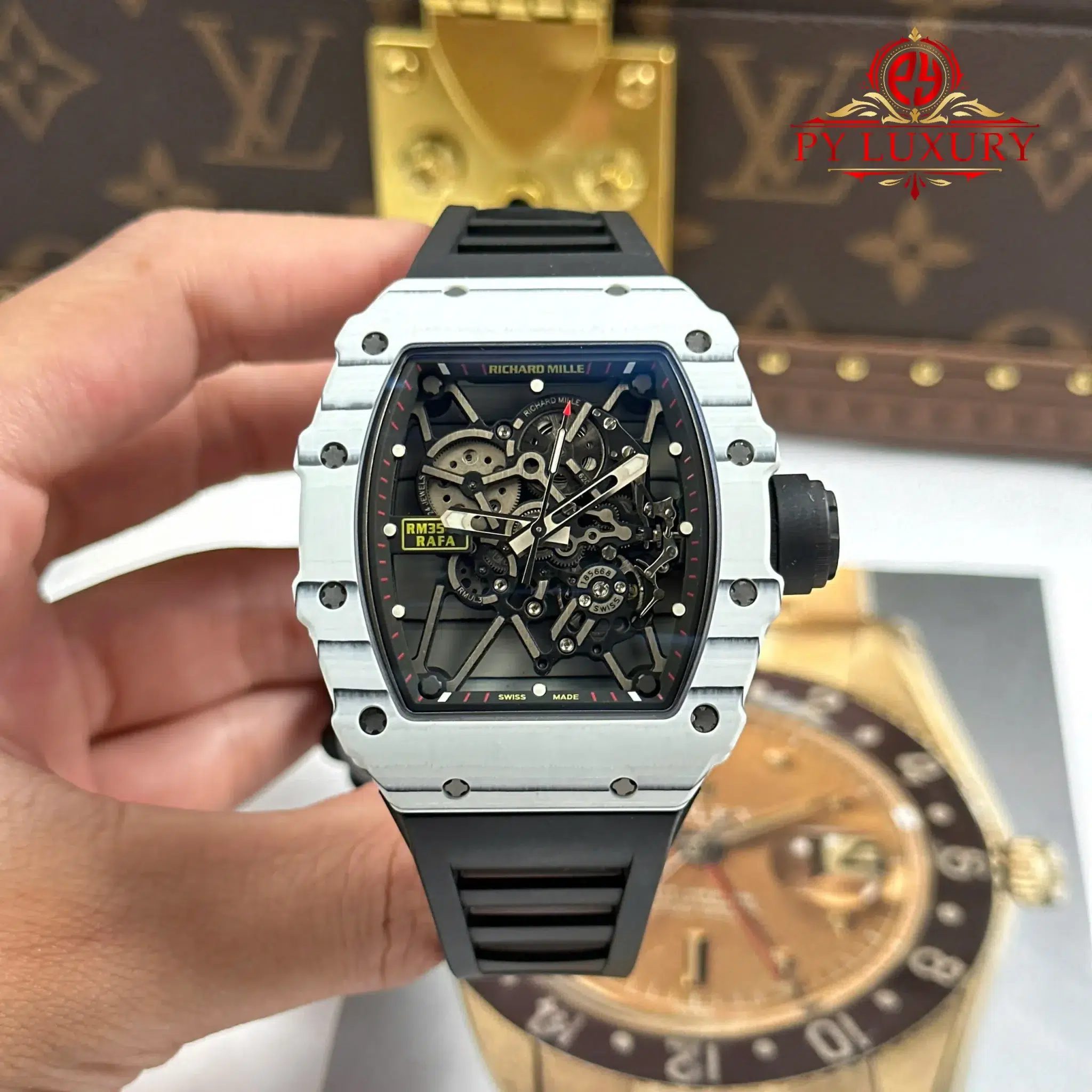 Richard Mille RM35-01 Rafael Nadal White Carbon TPT Limited Edition Super Clone ZF V3 - 5 Richard Mille RM35-01 Rafael Nadal White Carbon TPT Limited Edition Super Clone ZF V3
