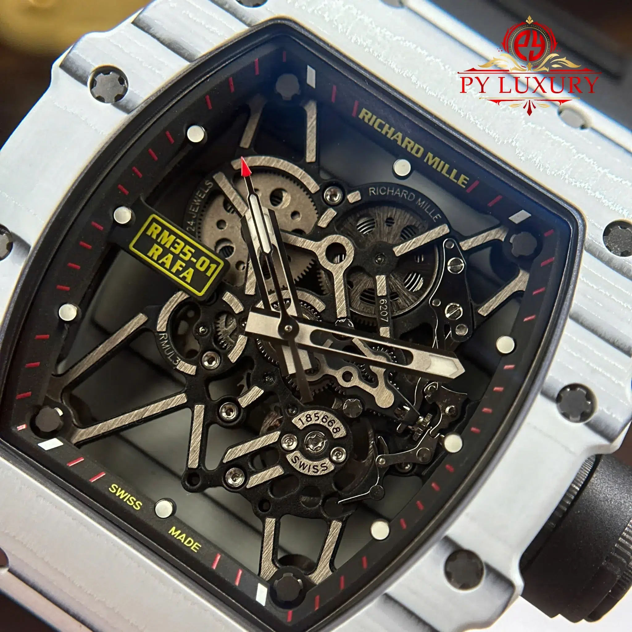 Richard Mille RM35-01 Rafael Nadal White Carbon TPT Limited Edition Super Clone ZF V3 - 7