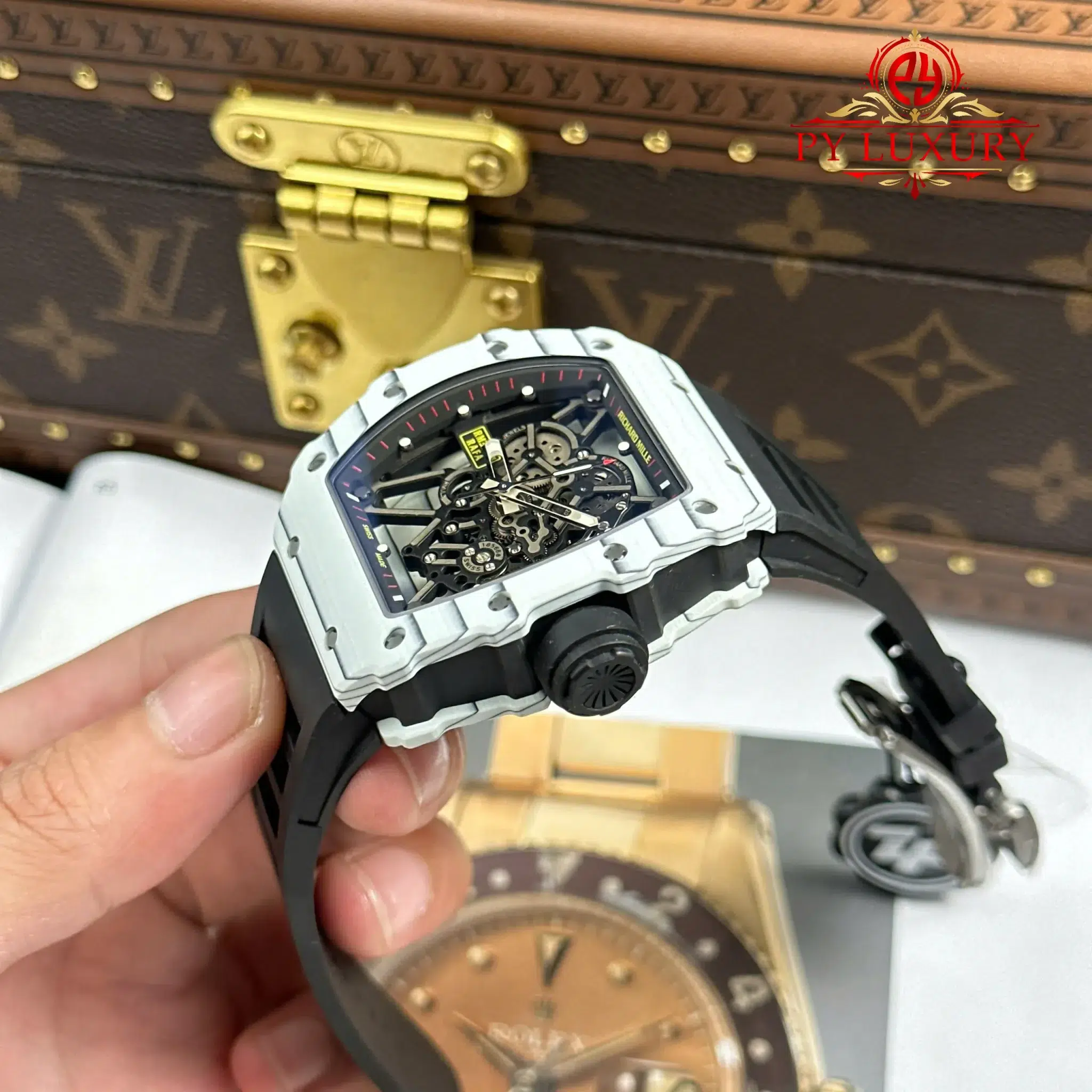 Richard Mille RM35-01 Rafael Nadal White Carbon TPT Limited Edition Super Clone ZF V3 - 9