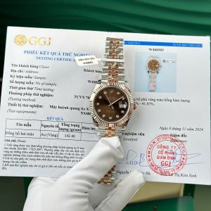 Rolex Datejust 126331 Two Tone Chocolate Diamond Dial 18K Everose Gold Wrapped Jubilee Best Replica