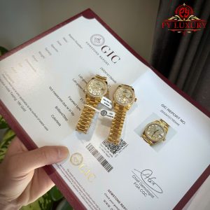 Rolex Datejust 278288PAVEO MOP Butterfly Dial 18K Gold Wrapped Moissanite Bezel Best Replica