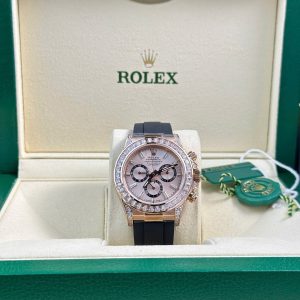 Rolex Daytona 126535TBR-0002 Sundust Diamond-set Dial CZ Stones Bezel & Lugs Oysterflex Super Clone