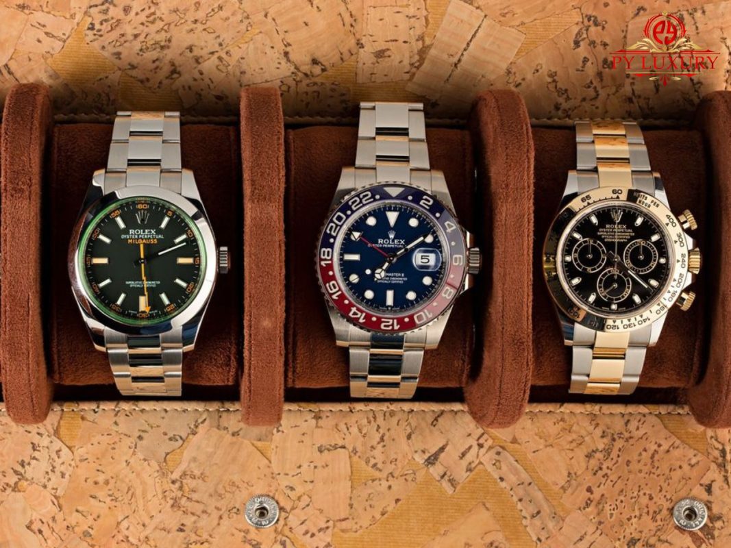 Rolex replica watches stored in a protective watch box