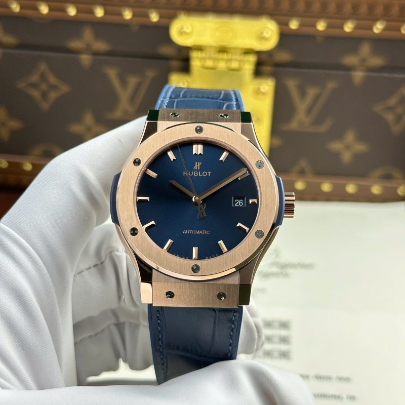 Hublot Classic Fusion King Gold Blue Dial Best Replica