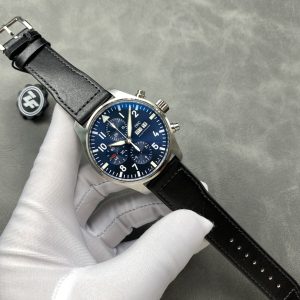 IWC Pilot Chronograph Petit Prince IW377717 Blue Dial Leather Strap Best Replica