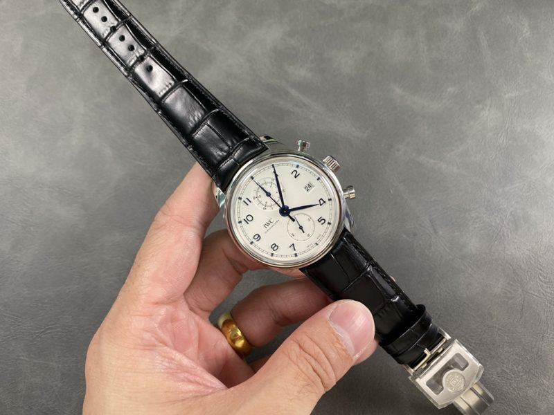 IWC Portugieser Chronograph Classic IW390302 White Dial Leather Strap Best Replica