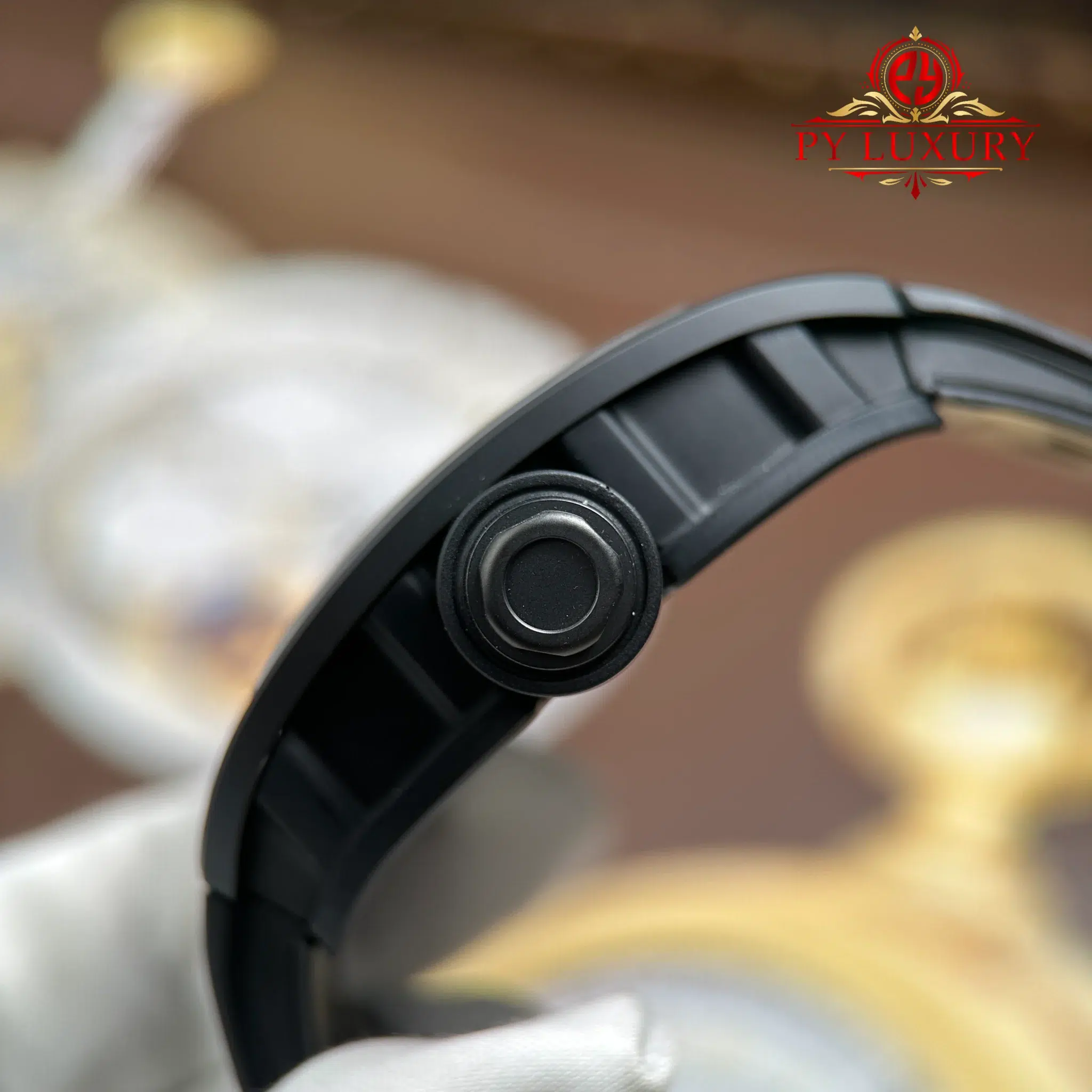 Richard Mille RM055 Bubba Watson All Black Ceramic Rubber Strap - 10