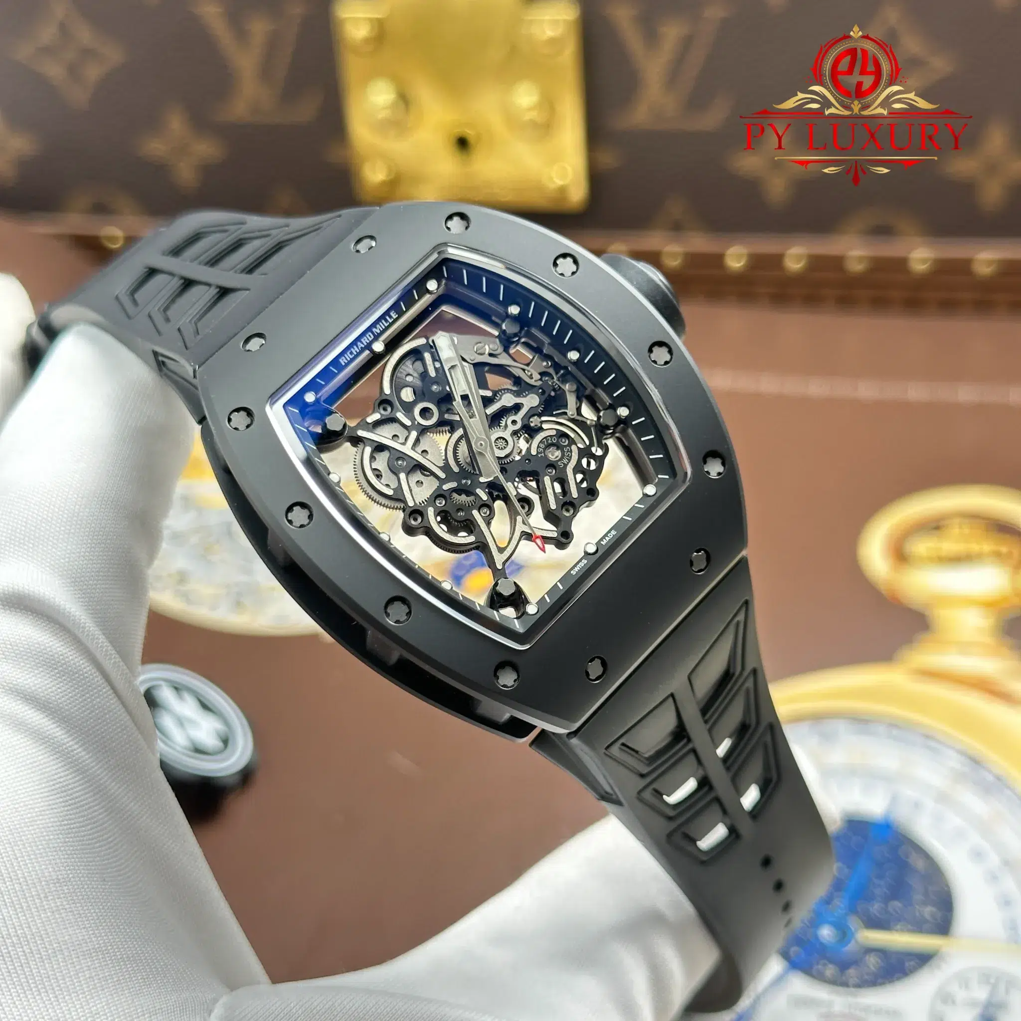 Richard Mille RM055 Bubba Watson All Black Ceramic Rubber Strap - 2