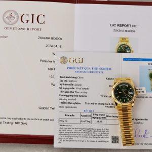 Rolex Day-Date 36 Green Luminous Dial 18K Yellow Gold Wrapped Best Replica