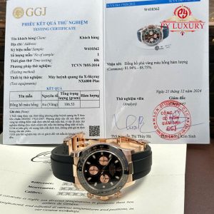 Rolex Daytona 116515LN Black Dial 18K Rose Gold Wrapped Oysterflex 1:1 Best Replica