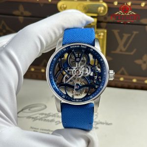 Audemars Piguet Code 11.59 Tourbillon Openworked 26600NB Electric Blue Textile Strap 1:1 Best Replica