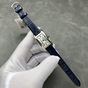 Cartier Tank Américaine WSTA0117 Steel Silver Dial Small Model Leather Strap Best Replica