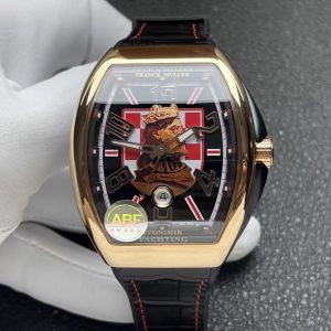 Franck Muller Vanguard V45 Croatia ZVONIMIR Rose Gold Black Dial Leather Strap 1:1 Best Copy