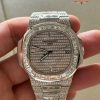 Patek Philippe Nautilus 5719/10G-001 Custom Made 1:1 Full 18K Solid White Gold Iced Out Diamonds