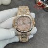 Patek Philippe Nautilus 5719/10R-010 1:1 Custom Made Full 18K Solid Rose Gold Iced Out Diamonds