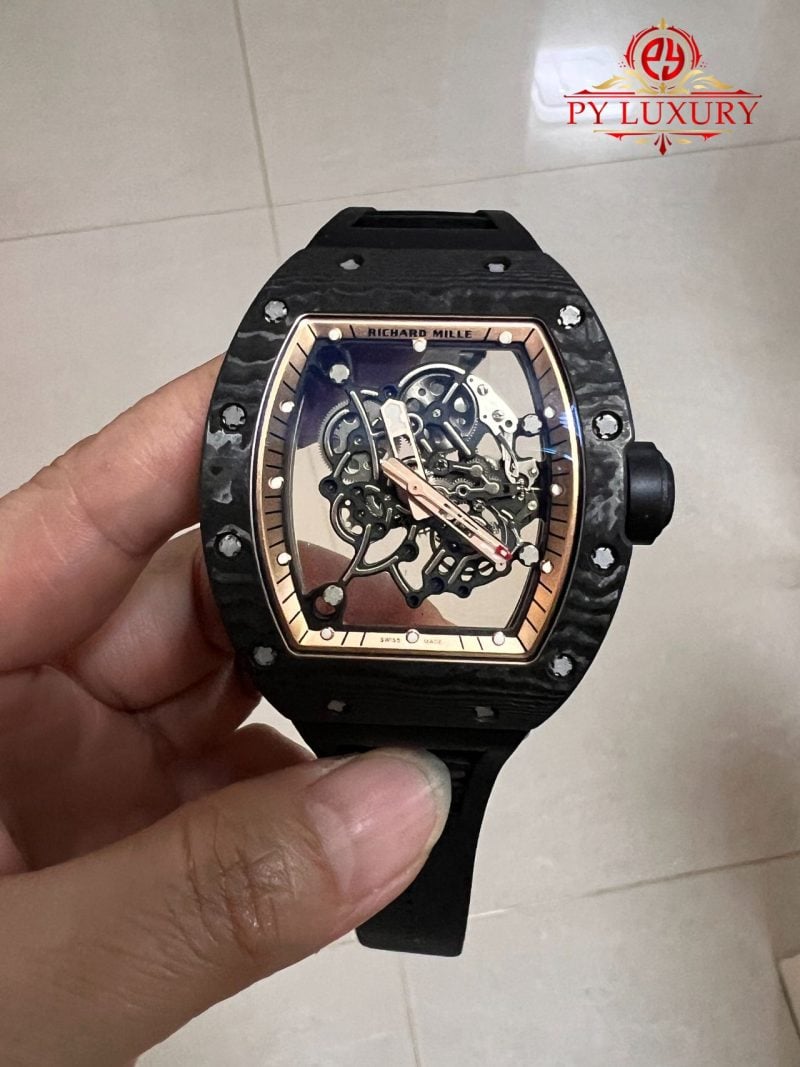 Custom Made 1:1 Richard Mille RM055 Asia Edition Bubba Watson Exquisite NTPT Carbon Fiber Modified Non-Regulator Movement