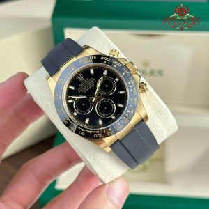 Rolex Cosmograph Daytona 116518LN Yellow Gold Black Dial Oysterflex Strap 1:1 Best Copy Clean Factory 40mm