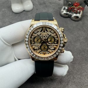 Rolex Cosmograph Daytona 116588TBR Eye of the Tiger Custom Made 18K Solid Gold Oysterflex Strap